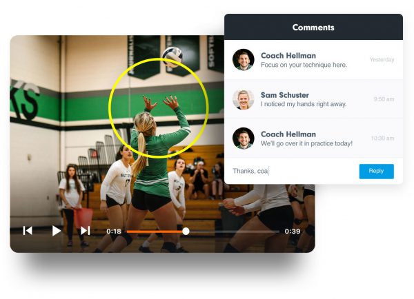 volleyball video editing with notes and drawings